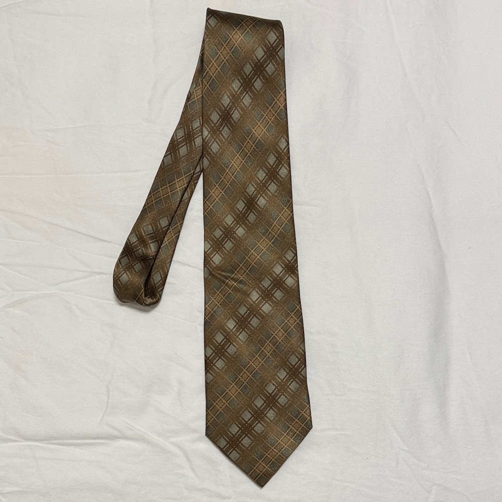 Kenneth Cole Brown Checkered Men's Tie